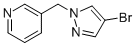 structure of CAS# 850349-24-5, 3-(4-Bromo-Pyrazol-1-Ylmethyl)-Pyridine;3-((4-Bromo-1H-Pyrazol-1-Yl)Methyl)Pyridine;4-Bromo-1-(Pyridin-3-Ylmethyl)-1H-Pyrazole;3-(4-BROMO-PYRAZOL-1-YLMETHYL)-PYRIDINE