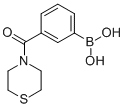 structure of CAS# 850567-37-2, 3-(Thiomorpholin-4-Ylcarbonyl)Benzeneboronic Acid;3-(1,4-Thiazinan-4-Ylcarbonyl)Benzeneboronic Acid, 4-(3-Boronobenzoyl)Thiomorpholine;3-(4-Thiomorpholinylcarbonyl)Benzeneboronic Acid, 98%;3-(Thiomorpholin-4-Ylcarbonyl)Benzeneboronic Acid 98%