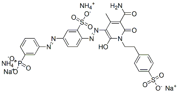 CAS#: 85068-60-6， Ammonium Sodium 2-[[5-Carbamoyl-1,6-Dihydro-2-Hydroxy-4-Methyl-6-Oxo-1-[2-(4-Sulphonatophenyl)Ethyl]-3-Pyridyl]Azo]-5-[(3-Phosphonophenyl)Azo]Benzenesulphonate