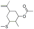 CAS 登录号：85098-94-8， 2-甲基-3-(甲硫基)-5-(1-甲基乙烯基)环己基乙酸酯