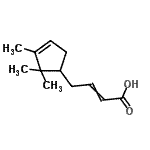CAS 登录号：85187-20-8， 4-(2,2,3-三甲基-3-环戊烯-1-基)-2-丁烯酸