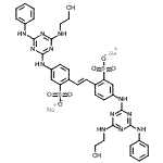 CAS 登录号：85204-51-9， 二钠2,2'-[(E)-1,2-乙烯二基]二[5-({4-苯胺基-6-[(2-羟基乙基)氨基]-1,3,5-三嗪-2-基}氨基)苯磺酸酯]