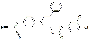 CAS 登录号：85223-05-8， 2-[[4-(2,2-二氰基乙烯基)苯基](2-苯基乙基)氨基]乙基 (3,4-二氯苯基)氨基甲酸酯