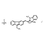 CAS 登录号：85283-94-9， 9-乙基-3-[2-(1,3,3-三甲基-1,3-二氢-2H-吲哚-2-亚基)亚乙基]-3H-咔唑鎓氢硫酸盐(1:1:1)