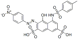 CAS 登录号：85409-49-0， 4-羟基-3-[(4-硝基苯基)偶氮]-5-[[(P-甲苯基)磺酰基]氨基]萘-2,7-二磺酸