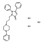 CAS 登录号：85673-88-7， 1,5-二苯基-2-{3-[4-(2-吡啶基)-1-哌嗪基]丙基}-1,2-二氢-3H-吡唑-3-酮三盐酸盐