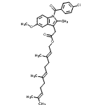 CAS 登录号：85801-02-1， (2E,6E)-3,7,11-三甲基-2,6,10-十二碳三烯-1-基[1-(4-氯苯甲酰基)-5-甲氧基-2-甲基-1H-吲哚-3-基]乙酸酯