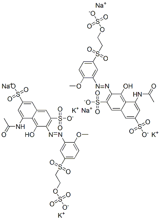 CAS 登录号：85940-67-6， 5-乙酰氨基-4-羟基-3-[[2-甲氧基-5-[[2-(磺基氧基)乙基]磺酰基]苯基]偶氮]萘-2,7-二磺酸钾钠盐