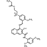 CAS 登录号：85959-36-0， 2-{[3-({3-[(2,5-二甲氧基苯基)氨基甲酰]-2-羟基-1-萘基}偶氮)-4-甲氧基苯基]磺酰基}乙基丙酸酯