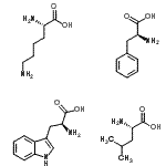 CAS 登录号：85987-45-7， (2S)-2-氨基-3-(1H-吲哚-3-基)丙酸, (2S)-2-氨基-4-甲基-戊酸, (2S)-2-氨基-3-苯基-丙酸, (2S)-2,6-二氨基己酸