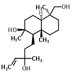 CAS 登录号：86248-66-0， (1R,2S,4aR,5S,8aS)-5-(羟基甲基)-1-(3-羟基-3-甲基-4-戊烯-1-基)-2,5,8a-三甲基癸氢-2-萘酚
