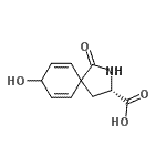 CAS 登录号：86334-99-8， (3S)-8-羟基-1-氧代-2-氮杂螺[4.5]癸-6,9-二烯-3-羧酸