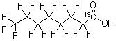 结构式 CAS# 864071-09-0, 2,2,3,3,4,4,5,5,6,6,7,7,8,8,8-十五氟-辛酸-1-13C
