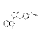 CAS 登录号：86427-43-2， 2-(1H-吲哚-3-基)-3-(4-甲氧基苄基)-1,3-噻唑烷-4-酮