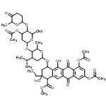 CAS 登录号：86651-71-0， 甲基7,9-二乙酰氧基-4-({4-O-[3-O-乙酰基-2,6-二脱氧-4-O-(6-甲基-5-氧代四氢-2H-吡喃-2-基)己糖吡喃糖苷]-2,3,6-三脱氧-3-(二甲基氨基)己糖吡喃糖苷}氧基)-2-乙基-2,5-二羟基-6,11-二氧代-1,2,3,4,6,11-六氢-1-四c烯羧酸酯