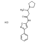 CAS 登录号：86683-98-9， N-(3-苯基-1,2-恶唑-5-基)-3-(1-吡咯烷基)丁酰胺盐酸盐(1:1)