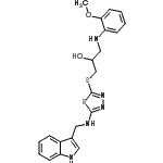 CAS#: 86717-09-1， 1-({5-[(1H-Indol-3-ylmethyl)amino]-1,3,4-thiadiazol-2-yl}sulfanyl)-3-[(2-methoxyphenyl)amino]-2-propanol