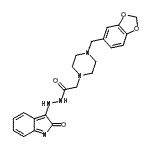 CAS 登录号：86873-44-1， 2-[4-(1,3-苯并二氧戊环-5-基甲基)-1-哌嗪基]-N'-(2-氧代-2H-吲哚-3-基)乙酰肼