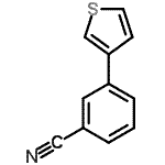 结构式 CAS# 870703-81-4, 3-(3-噻吩基)苯甲腈