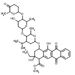 CAS#: 87080-93-1， Methyl 2-ethyl-2,5-dihydroxy-6,11-dioxo-4-({2,3,6-trideoxy-4-O-[2,6-dideoxy-4-O-(6-methyl-5-oxotetrahydro-2H-pyran-2-yl)hexopyranosyl]-3-(dimethylamino)hexopyranosyl}oxy)-1,2,3,4,6,11-hexahydro-1-tetr acenecarboxylate