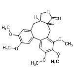 CAS 登录号：87084-98-8， (3aR,13aR)-6,7,10,11,12-五甲氧基-3a,4,13,13a-四氢二苯并[4,5:6,7]环辛四烯并[1,2-c]呋喃-1(3H)-酮