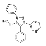 CAS#: 871110-02-0， 3-[5-(Methylsulfanyl)-1,4-diphenyl-1H-pyrazol-3-yl]pyridine