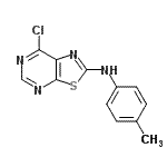 结构式 CAS# 871266-80-7, 7-氯-N-(4-甲基苯基)[1,3]噻唑并[5,4-d]嘧啶-2-胺
