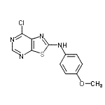 CAS 登录号：871266-81-8， 7-氯-N-(4-甲氧基苯基)[1,3]噻唑并[5,4-d]嘧啶-2-胺