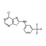 CAS 登录号：871266-82-9， 7-氯-N-[3-(三氟甲基)苯基][1,3]噻唑并[5,4-d]嘧啶-2-胺
