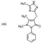 CAS#: 87236-33-7， 1,5-Dimethyl-4-[(5-methyl-1H-1,2,4-triazol-3-yl)sulfanyl]-2-phenyl-1,2-dihydro-3H-pyrazol-3-one hydrobromide (1:1)