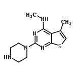 CAS 登录号：87479-20-7， N,5-二甲基-2-(1-哌嗪基)噻吩并[2,3-d]嘧啶-4-胺