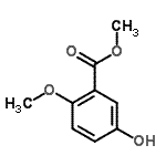 结构式 CAS# 87513-63-1, 甲基5-羟基-2-甲氧基苯甲酸酯