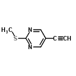 CAS 登录号：87573-81-7， 5-乙炔基-2-(甲硫基)嘧啶