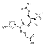 CAS 登录号：87638-04-8， ({(Z)-[1-(2-氨基-1,3-噻唑-4-基)-2-({(2S,3S)-2-[(氨基甲酰氧基)甲基]-4-氧代-1-磺基-3-氮杂环丁基}氨基)-2-氧代乙亚基]氨基}氧基)乙酸