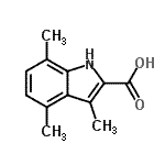 结构式 CAS# 876715-79-6, 3,4,7-三甲基-1H-吲哚-2-羧酸