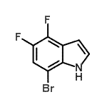 结构式 CAS# 877160-16-2, 7-溴-4,5-二氟-1H-吲哚