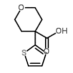 结构式 CAS# 880166-18-7, 4-(2-噻吩基)四氢吡喃-4-羧酸