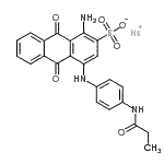 CAS 登录号：88329-78-6， 钠1-氨基-9,10-二氧代-4-{[4-(丙酰基氨基)苯基]氨基}-9,10-二氢-2-蒽磺酸酯