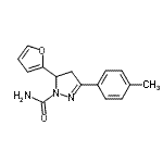 CAS 登录号：885269-83-0， 5-(2-呋喃基)-3-(4-甲基苯基)-4,5-二氢-1H-吡唑-1-甲酰胺