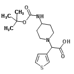 CAS#: 885275-49-0， [4-({[(2-Methyl-2-propanyl)oxy]carbonyl}amino)-1-piperidinyl](3-thienyl)acetic acid
