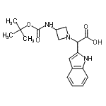CAS 登录号：885276-02-8， 2-[3-(叔-丁氧羰基氨基)氮杂环丁-1-基]-2-(1H-吲哚-2-基)乙酸