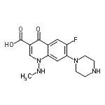 CAS 登录号：88569-57-7， 6-氟-1-(甲基氨基)-4-氧代-7-(1-哌嗪基)-1,4-二氢-3-喹啉羧酸