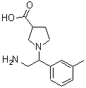 CAS 登录号：886363-94-6， 1-[2-氨基-1-(3-甲基苯基)乙基]-3-吡咯烷羧酸
