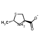 CAS 登录号：88855-02-1， (2S,4R)-2-甲基-1,3-噻唑烷-3-鎓-4-羧酸酯