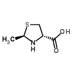 CAS 登录号：88855-03-2， (2R,4S)-2-甲基-1,3-噻唑烷-4-羧酸