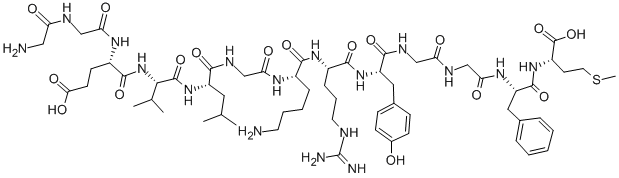 CAS#: 88878-74-4， H-Gly-Gly-Glu-Val-Leu-Gly-Lys-Arg-Tyr-Gly-Gly-Phe-Met-OH