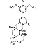 CAS 登录号：89020-33-7， (4aR,6aR,12aS,12bS)-4a,12a-二羟基-9-(4-羟基-3,5-二甲氧基苯基)-4,4,6a,12b-四甲基-4a,6,6a,12,12a,12b-六氢-4H,11H-苯并[f]吡喃并[4,3-b]苯并吡喃-1,11(5H)-二酮