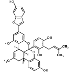 CAS 登录号：89200-00-0， (3aR,8aS,13bR,13cS)-8a-[2,4-二羟基-3-(3-甲基-2-丁烯-1-基)苯基]-6-(6-羟基-1-苯并呋喃-2-基)-2-甲基-1,8a,13b,13c-四氢-3aH-苯并[3,4]异苯并吡喃并[1,8-bc]苯并吡喃-4,11-二醇