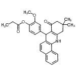 CAS 登录号：893772-47-9， 4-(10,10-二甲基-8-氧代-7,8,9,10,11,12-六氢苯并[c]吖啶-7-基)-2-甲氧基苯基丙酸酯
