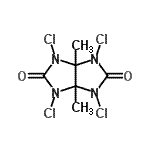 CAS 登录号：89380-44-9， 1,3,4,6-四氯-3a,6a-二甲基四氢咪唑并[4,5-d]咪唑-2,5(1H,3H)-二酮
